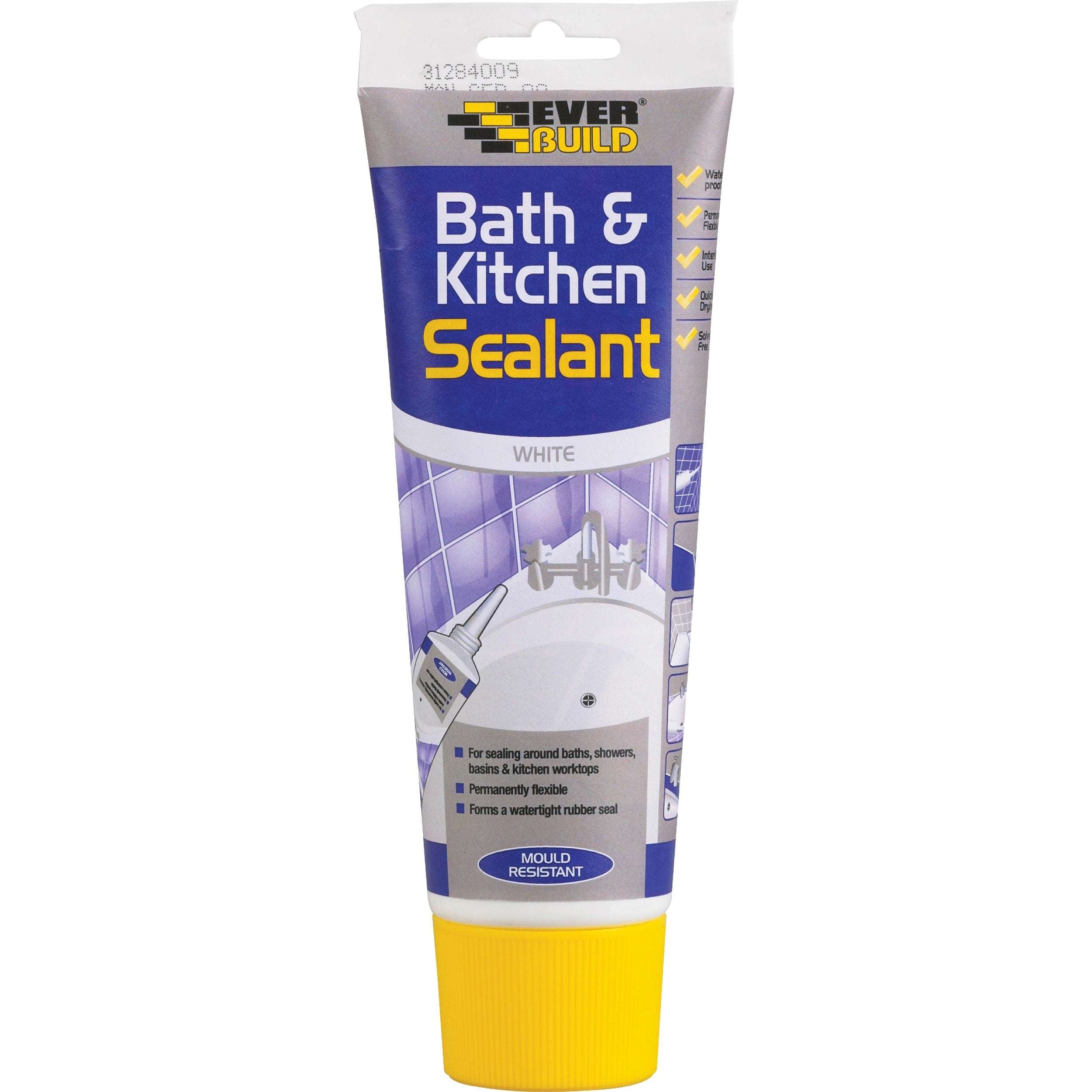 Everbuild Bath and Kitchen Acrylic Sealant, White, 200 ml
