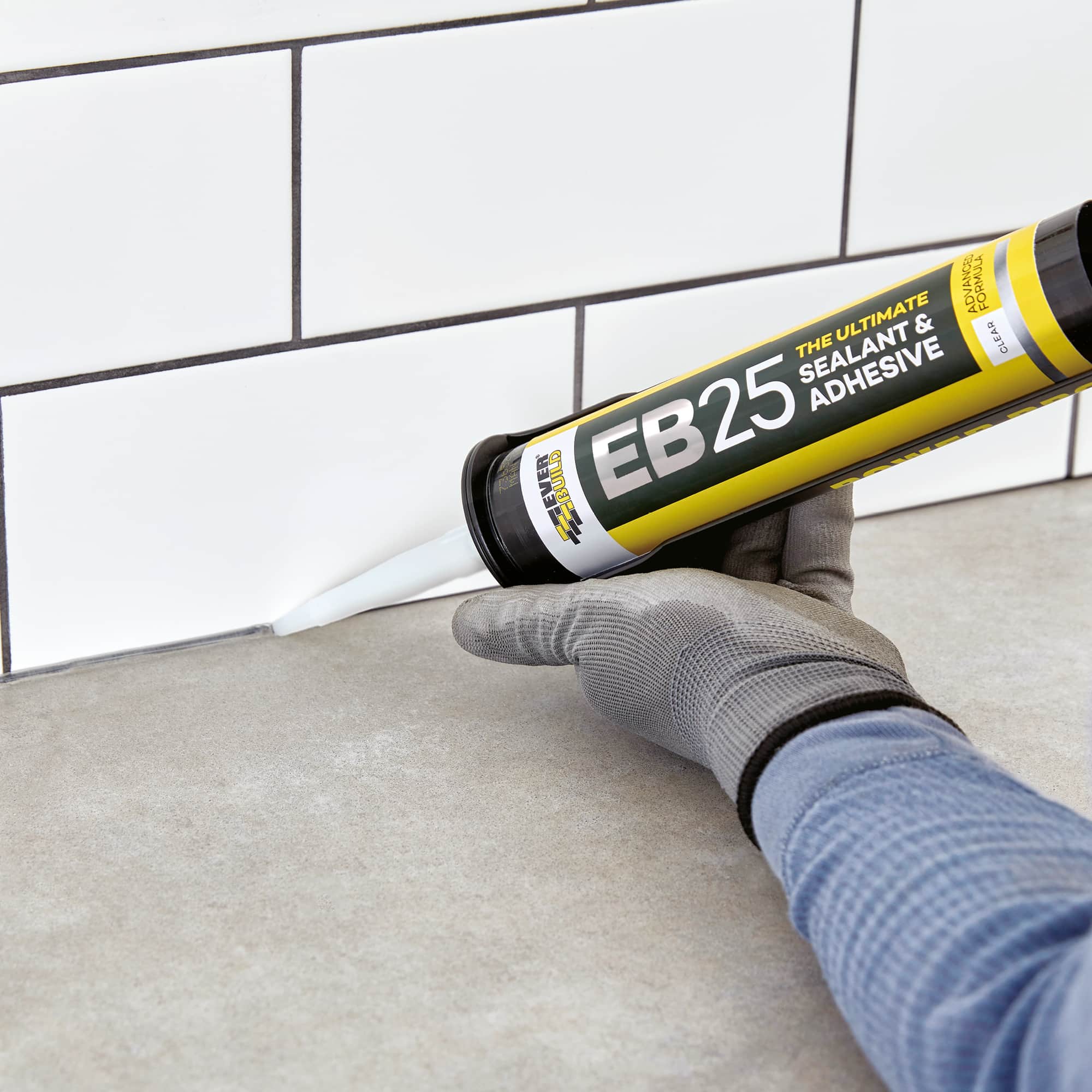 Everbuild EB25 Sealant adhesive 300ml tube clear worktop tile