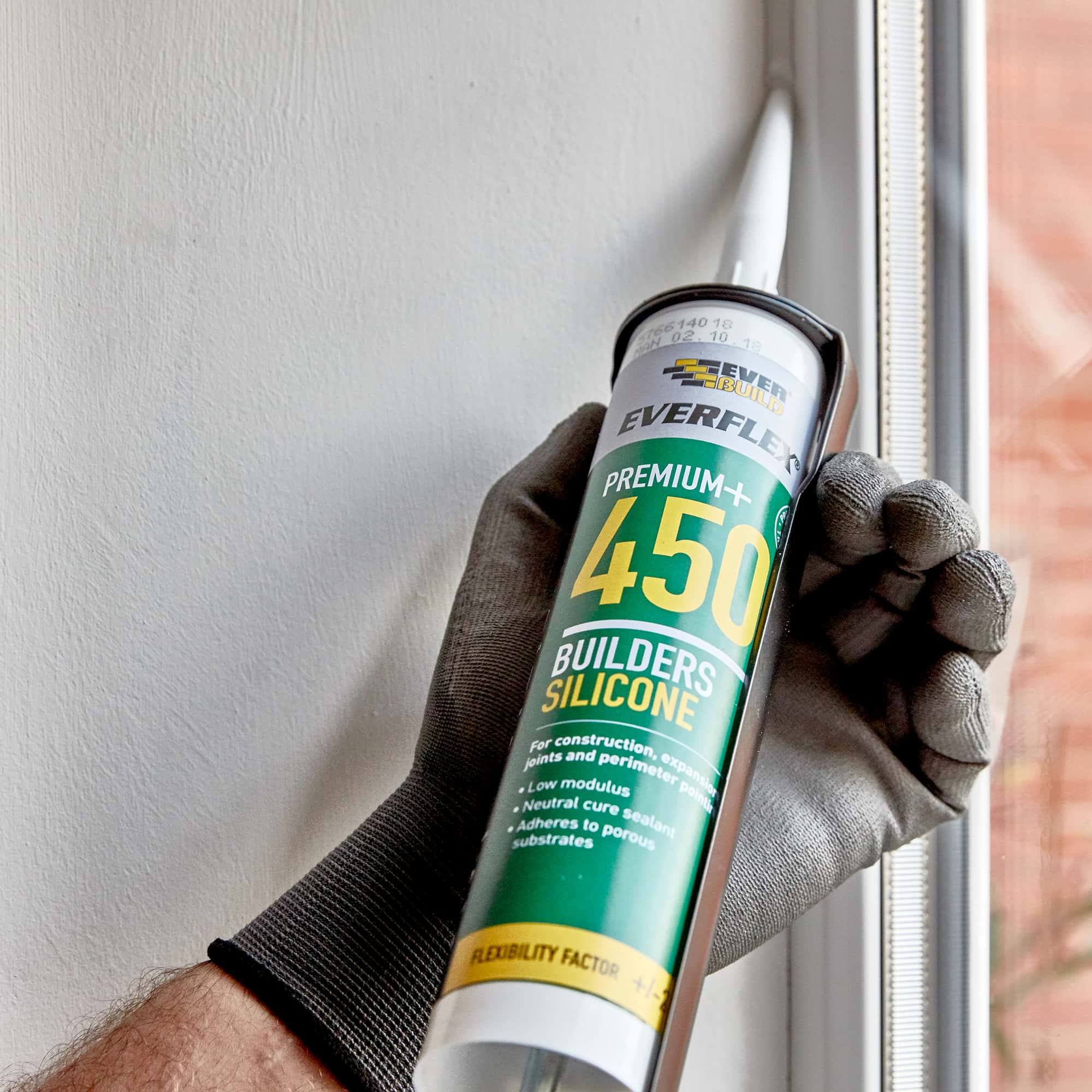 Everflex Everbuild Premium plus 450 builders silicone white 300ml tube window frame reveal