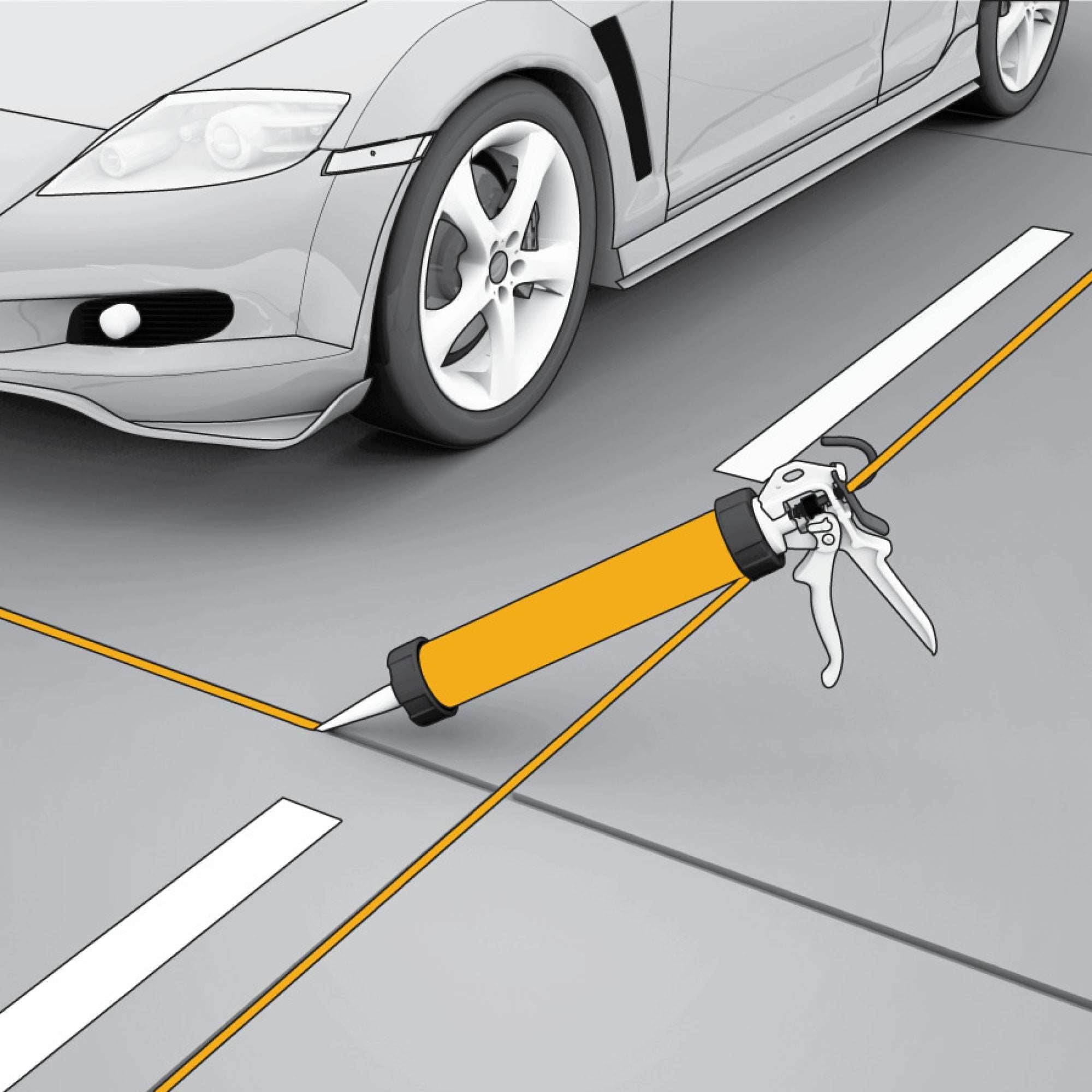 Sika Sikaflex Floor Crack and Joint Sealant For Concreate Floors, Grey, 600 ml