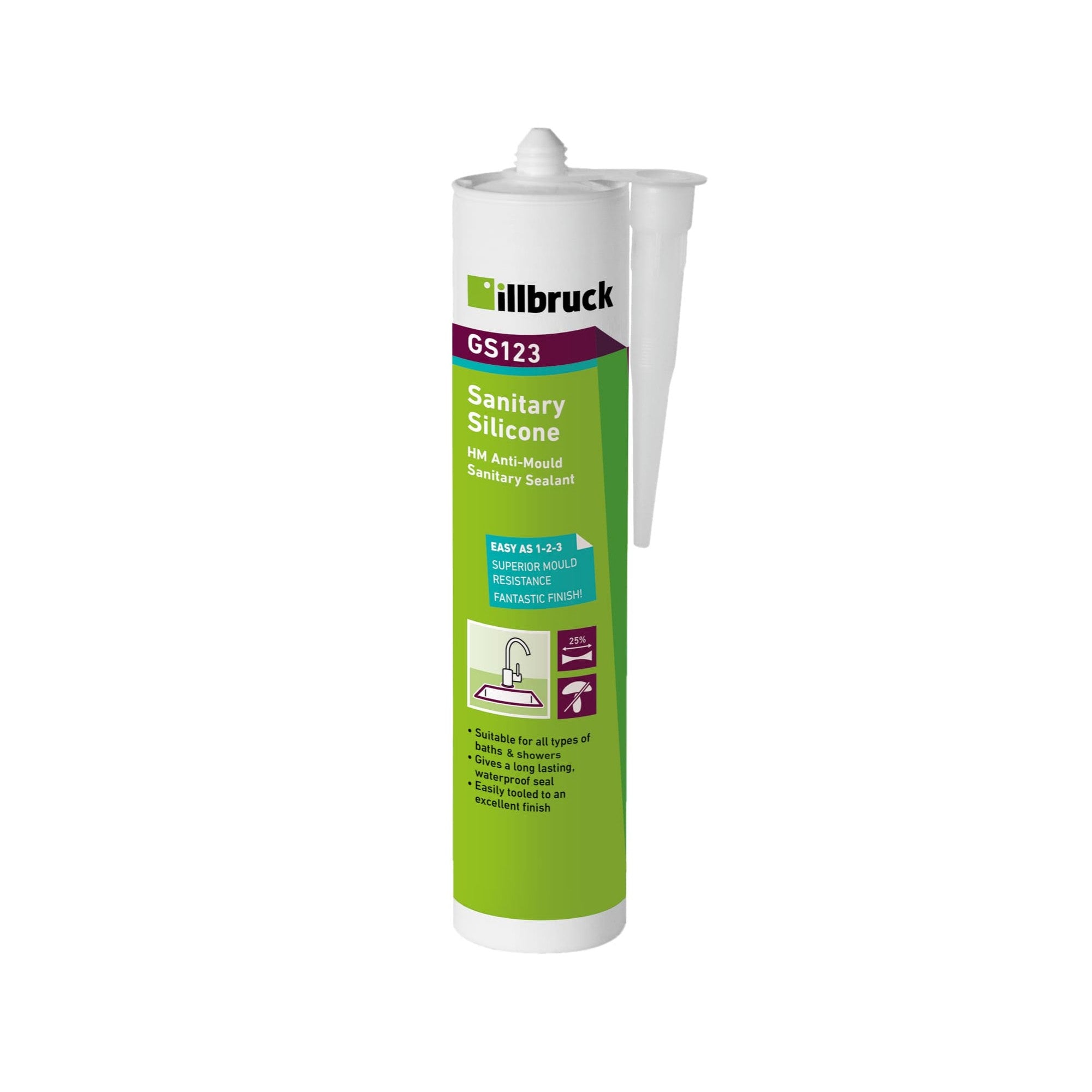 Illbruck GS123 natural stone sanitary silicone white