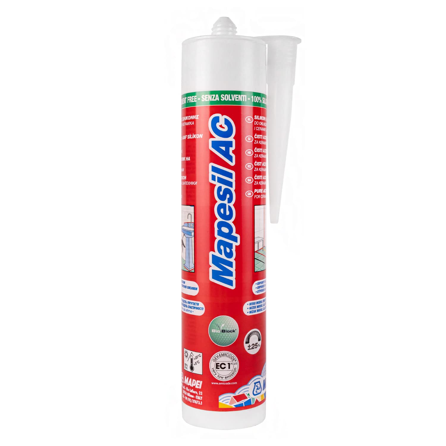 mapesil ac high modulus silicone red tube 310 ml